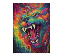 Puzzle 1000pcs(52x38cm) Colorful Roaring Lion Art Print Puzzles pour Adolescents, Jouets À Monter Soi-même, Analyse Et Logique, Parfaits comme Cadeaux pour Toute La Famille 1000pcs(52x38cm)
