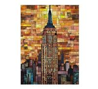 Puzzle 1000pcs(52x38cm) Empire State Building Stained Glass-2 Puzzles pour Adolescents Jouets Anti-Stress Une Œuvre d'art Cadeaux Uniques pour Un Anniversaire Et Noël 1000pcs(52x38cm)