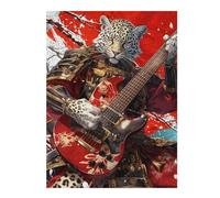 Puzzle 1000pcs(52x38cm) Leopard Warrior Guitarist Artwork Puzzle Jeux Relaxants, Assemblage De Motifs, Idéal comme Cadeau pour Toute La Famille 1000pcs(52x38cm)
