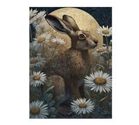 Puzzle 1000pcs(52x38cm) Moonlit Garden Hare Puzzle Jeux Relaxants, Assemblage De Motifs, Idéal comme Cadeau pour Toute La Famille 1000pcs(52x38cm)