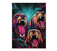 Puzzle 1000pcs(52x38cm) pour Adolescents Colorful Roaring Bears Art Print Puzzle pour Adultes Jeux Familiaux Décoration Murale Interaction Parent-Enfant 1000pcs(52x38cm)