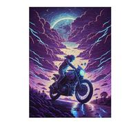 Puzzle 1000pcs(52x38cm) pour Adolescents Motorcycle Ride Through Stormy Skies Puzzles pour Adultes Jeu Familial Analyse Et Logique comme Cadeaux pour Toute La Famille 1000pcs(52x38cm)