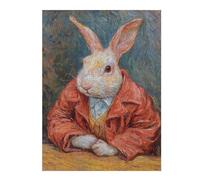 Puzzle 1000pcs(52x38cm) pour Adolescents Rabbit in Red Suit Puzzle pour Adultes Jeu Manuel Décoration Parfaite Cadeaux d'anniversaire Et Cadeaux Uniques 1000pcs(52x38cm)