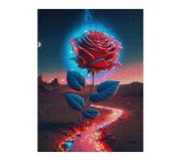 Puzzle 1000pcs(52x38cm) pour Adultes Enchanted Glowing Rose Pathway Adolescents Puzzles Casse-tête Jeu De Réflexion Assemblage De Motifs pour Anniversaire, Noël 1000pcs(52x38cm)