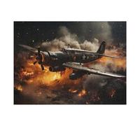 Puzzle 1000pcs(52x38cm) pour Adultes Warplane Amidst Inferno Puzzle pour Adultes Jeux Relaxants Vacances À La Maison Tuer Le Temps Faire Travailler Le Cerveau 1000pcs(52x38cm)