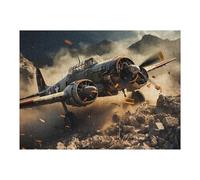 Puzzle 1000pcs(52x38cm) pour Adultes Warplane Crash Simulation Puzzle Casse-tête Jeu Anti-Stress Idée Cadeau Originale pour Un Anniversaire Ou Autre 1000pcs(52x38cm)