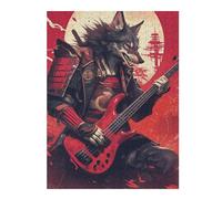 Puzzle 1000pcs(52x38cm) Samurai Wolf Bassist Puzzle Jeux Relaxants, Assemblage De Motifs, Idéal comme Cadeau pour Toute La Famille 1000pcs(52x38cm)