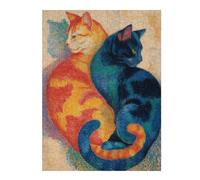 Puzzle 1000pcs(52x38cm) Two Cats Painting Puzzle Jeux Relaxants, Assemblage De Motifs, Idéal comme Cadeau pour Toute La Famille 1000pcs(52x38cm)