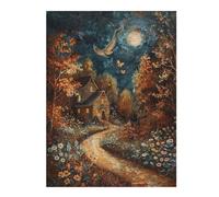 Puzzle 1000pcs(52x38cm) Whimsical Forest Cottage Scene Puzzles pour Adolescents Jouets Anti-Stress Une Œuvre d'art Cadeaux Uniques pour Un Anniversaire Et Noël 1000pcs(52x38cm)