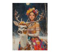 Puzzle 1000pcs(52x38cm) Winter Deer Fantasy Artwork Puzzles pour Adolescents Jouets Anti-Stress Une Œuvre d'art Cadeaux Uniques pour Un Anniversaire Et Noël 1000pcs(52x38cm)
