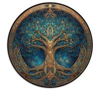 Puzzle 1000pcs (67.5x67.5cm) pour Adultes Anciennes Runes Nordiques,pour Femmes Et Hommes,Planche en Bois,Verrouillage De Précision Arbre du Monde