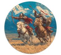 Puzzle 1000pcs (67.5x67.5cm) pour Adultes Archers Mongols du XIIIe siècle,pour Femmes Et Hommes,Planche en Bois,Verrouillage De Précision