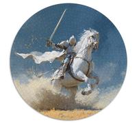 Puzzle 1000pcs (67.5x67.5cm) pour Adultes Chevalier Chef de cavalerie,pour Femmes Et Hommes,Planche en Bois,Verrouillage De Précision Moyen-âge Fantasy Art