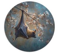 Puzzle 1000pcs (67.5x67.5cm) pour Adultes Fruit Bats Perched on A Light-Colored Cherry Blossom Branch,pour Femmes Et Hommes,Planche en Bois,Verrouillage De Précision