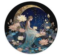 Puzzle 1000pcs (67.5x67.5cm) pour Adultes Lune, Fille, Lotus,pour Femmes Et Hommes,Planche en Bois,Verrouillage De Précision