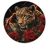 Puzzle 1000pcs (67.5x67.5cm) pour Adultes Mère léopard,pour Femmes Et Hommes,Planche en Bois,Verrouillage De Précision Animal Sauvage Art Style