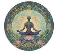 Puzzle 1000pcs (67.5x67.5cm) pour Adultes Postures de Yoga,pour Femmes Et Hommes,Planche en Bois,Verrouillage De Précision Mandala Et Une Vigne de Lotus