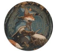 Puzzle 1000pcs (67.5x67.5cm) pour Adultes Renard Wizard Playing Drums in The Middle of The Forest,pour Femmes Et Hommes,Planche en Bois,Verrouillage De Précision