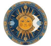 Puzzle 1000pcs (67.5x67.5cm) pour Adultes Soleil, Moon and Constellations,pour Femmes Et Hommes,Planche en Bois,Verrouillage De Précision