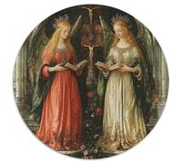 Puzzle 1000pcs (67.5x67.5cm) pour Adultes Style Peinture à l'huile,pour Femmes Et Hommes,Planche en Bois,Verrouillage De Précision Deux déesses dans Une église
