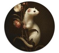Puzzle 1000pcs (67.5x67.5cm) pour Adultes The Tail of The Hermine is Wrapped Around The Flower Stem,pour Femmes Et Hommes,Planche en Bois,Verrouillage De Précision