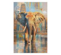 Puzzle 1000pcs(75x50cm) Elephant in Egyptian Cityscape Puzzle Jeux Relaxants, Assemblage De Motifs, Idéal comme Cadeau pour Toute La Famille 1000pcs(75x50cm)