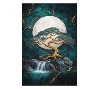 Puzzle 1000pcs(75x50cm) Golden Tree Moonlit Waterfall Puzzles pour Adolescents Jouets Anti-Stress Une Œuvre d'art Cadeaux Uniques pour Un Anniversaire Et Noël 1000pcs(75x50cm)