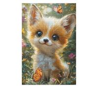 Puzzle 1000pcs(75x50cm) pour Adolescents Adorable Fox Cub with Butterflies Puzzle pour Adultes Jeu Manuel Décoration Parfaite Cadeaux d'anniversaire Et Cadeaux Uniques 1000pcs(75x50cm)