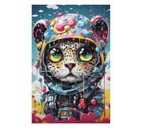 Puzzle 1000pcs(75x50cm) pour Adolescents Colorful Leopard Astronaut Artwork Puzzle pour Adultes Jeux Familiaux Décoration Murale Interaction Parent-Enfant 1000pcs(75x50cm)
