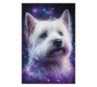 Puzzle 1000pcs(75x50cm) pour Adolescents Galaxy Pup Celestial Westie Art Print Puzzles pour Adultes Jeux De Détente Découpe De Précision Cadeaux Anti-Stress 1000pcs(75x50cm)