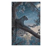 Puzzle 1000pcs(75x50cm) pour Adolescents Leopard in Moonlit Tree Puzzles pour Adultes Jeux Relaxants Anti-Stress Cadeaux Uniques pour Anniversaire Et Noël 1000pcs(75x50cm)
