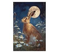 Puzzle 1000pcs(75x50cm) pour Adolescents Moonlit Hare in Daisy Field Puzzles pour Adultes Jeux Relaxants Anti-Stress Cadeaux Uniques pour Anniversaire Et Noël 1000pcs(75x50cm)