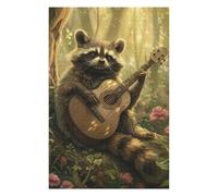 Puzzle 1000pcs(75x50cm) pour Adolescents Raccoon Playing Guitar in Forest-1 Puzzles pour Adultes Jeux Relaxants Anti-Stress Cadeaux Uniques pour Anniversaire Et Noël 1000pcs(75x50cm)