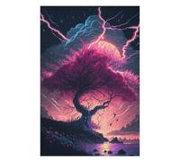Puzzle 1000pcs(75x50cm) pour Adolescents Thunderstorm Tree Landscape -2 Puzzles pour Adultes Jeu Familial Analyse Et Logique comme Cadeaux pour Toute La Famille 1000pcs(75x50cm)