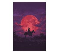 Puzzle 1000pcs(75x50cm) pour Adolescents Western Moonlit Ride Puzzles pour Adultes Jeux Relaxants Cadeau d'anniversaire Stimule Le Cerveau 1000pcs(75x50cm)