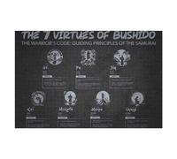 Puzzle 1000pcs(75x50cm) pour Adultes 7 Virtues of Bushido - Samurai Code for Success Puzzle Casse-tête Jeu Anti-Stress Idée Cadeau Originale pour Un Anniversaire Ou Autre 1000pcs(75x50cm)