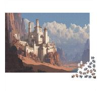 Puzzle 1000pcs (75x50cm) pour Adultes Falaise du désert,pour Femmes Et Hommes,Planche en Bois,Verrouillage De Précision Immense Palais Arabe