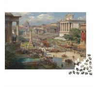 Puzzle 1000pcs (75x50cm) pour Adultes Forum Romain animé,pour Femmes Et Hommes,Planche en Bois,Verrouillage De Précision