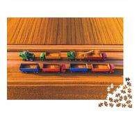 Puzzle 1000pcs (75x50cm) pour Adultes Image d'une récolte de blé, Chargement de camions,pour Femmes Et Hommes,Planche en Bois,Verrouillage De Précision