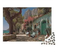 Puzzle 1000pcs (75x50cm) pour Adultes Maisons pittoresques en Bord de mer à Capri,pour Femmes Et Hommes,Planche en Bois,Verrouillage De Précision