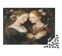 Puzzle 1000pcs (75x50cm) pour Adultes Peinture de la Renaissance,pour Femmes Et Hommes,Planche en Bois,Verrouillage De Précision Amoureuses Lesbiennes