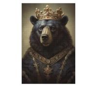 Puzzle 1000pcs(75x50cm) Royal Bear Portrait Artwork Puzzles pour Adultes, Jouets Anti-Stress, Assemblage De Motifs, Cadeaux Uniques pour Anniversaire Et Noël 1000pcs(75x50cm)