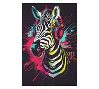 Puzzle 1000pcs(75x50cm) Zebra Headphones Music Art Print Puzzle pour Adultes, Jeu De Réflexion, Cadeau d'anniversaire, Cadeaux Uniques pour Un Anniversaire Ou Noël 1000pcs(75x50cm)