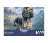 Puzzle 1000pcs Chien de Compagnie Chien dans Un Paysage de Montagne, Jeu éducatif et décompressant pour Adultes et Adolescents, 38x26 cm/1000pcs
