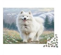 Puzzle 1000pcs Chien Mignon Chien Tout Doux dans Les Montagnes, Jeu éducatif et décompressant pour Adultes et Adolescents, 52x38 cm/1000pcs