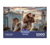 Puzzle 1000pcs Chien Mignon Cocker Spaniel près d'une Structure arquée Jeu éducatif et détendu pour Adultes et Adolescents 52x38 cm/1000pcs