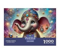 Puzzle 1000pcs Éléphant Éléphant Festif décoré, Jeu éducatif et décompressant pour Adultes et Adolescents, 52x38 cm/1000pcs