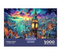 Puzzle 1000pcs Londres Fantastique pour Adultes et Enfants (à partir de 12 Ans) Big Ben et Les lumières de la Ville. Dimensions 52x38 cm.