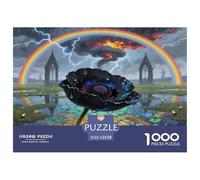 Puzzle 1000pcs Papaver Rhoeas pour Adultes Coquelicot Noir de Rainbow, Un Jeu de Puzzle Stimulant et captivant pour Adultes (52x38 cm/1000pcs).