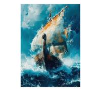 Puzzle 1000Pcs Papier Éco, Bateau Mer Vent pour Loisir Adulte | 70x50cm Interaction Familiale, Décoration Intérieure, Passe-temps Intellectuel, Papier, Cadeau Réunion